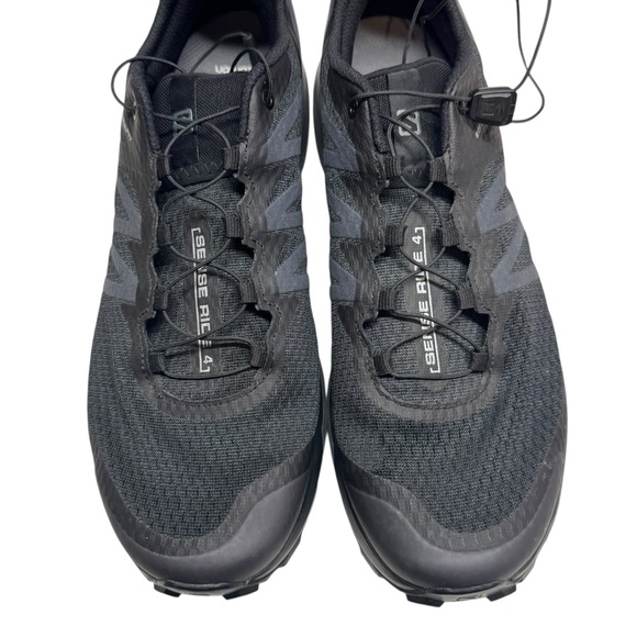 Salomon  Sense Ride 4 Trail Running Shoes Sneakers Auto Laces Mens Sz 11 Black